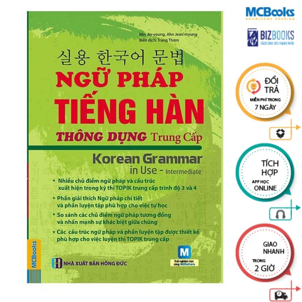 Sách - Ngữ Pháp Tiếng Hàn Thông Dụng - Sơ Cấp + Trung Cấp + Cao Cấp - Học Kèm App - Combo 3 Cuốn - MCBooks
