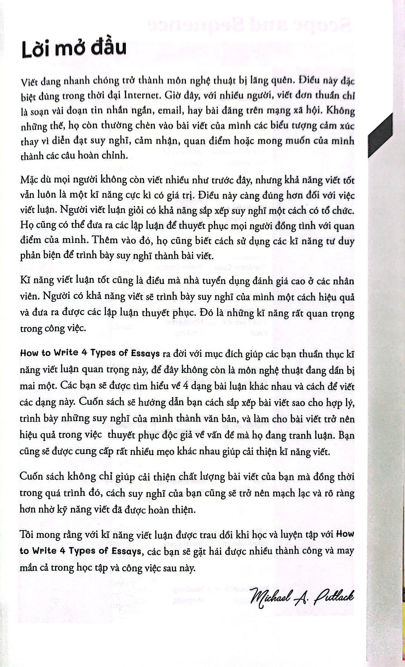 How To Write 4 Types Of Essays - Từng Bước Làm Quen Với Viết Luận Tiếng Anh