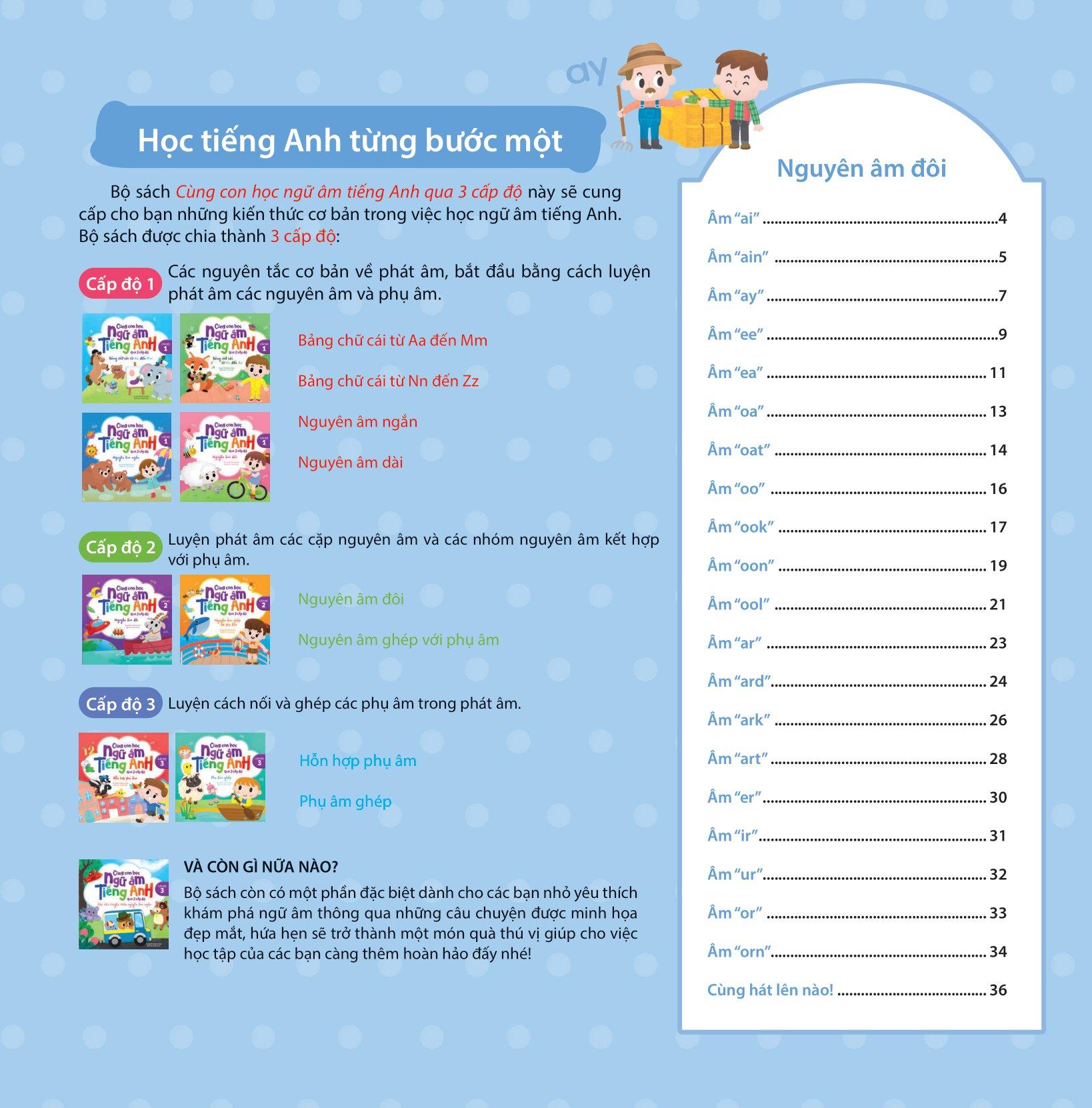 Cùng Con Học Ngữ Âm Tiếng Anh Qua 3 Cấp Độ - Nguyên Âm Đôi
