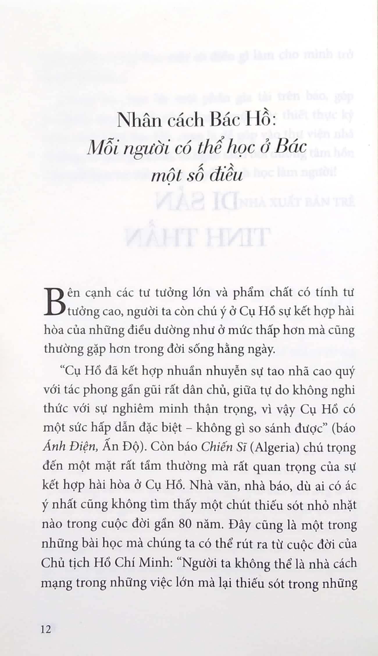 Di Sản Hồ Chí Minh - Nhân Cách Bác Hồ - Mỗi Người Có Thể Học Ở Bác Một Số Điều