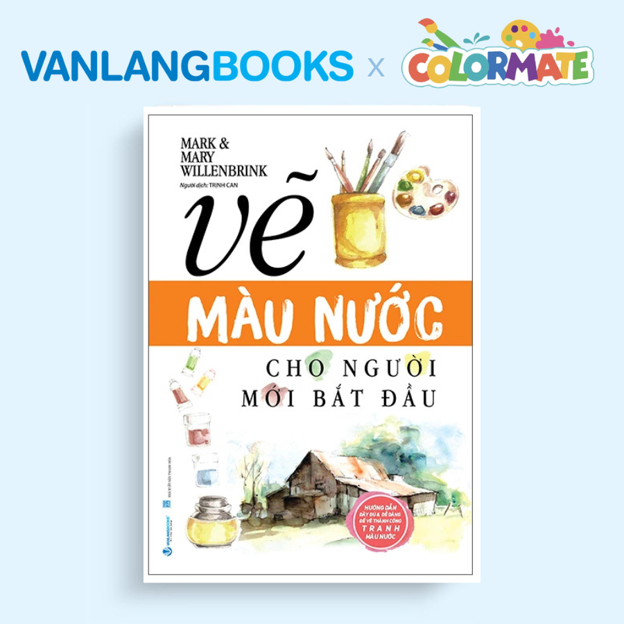 Sách Vẽ Màu Nước Cho Người Mới Bắt Đầu (Tái Bản 2025) + Hộp 12 Tuýp Màu Vẽ Gouache Paint - Vanlangbooks x Colormate
