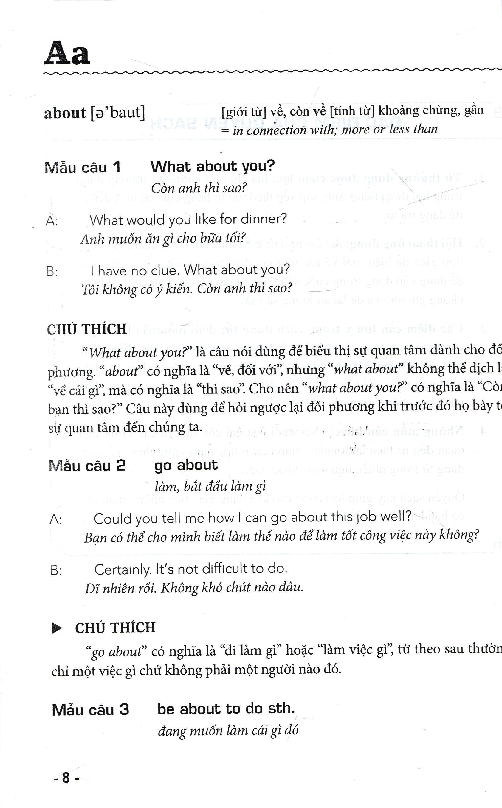 Từ Điển Mẫu Câu Đàm Thoại Tiếng Anh Phổ Biến: Từ A Đến Z