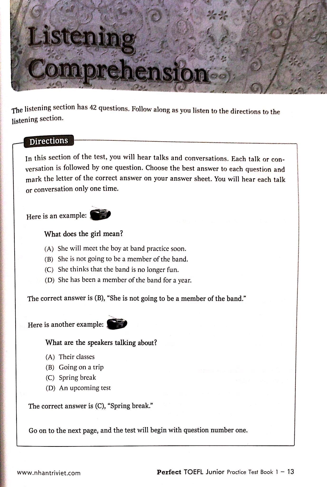 Perfect Toefl Junior Book 1 (Kèm CD)