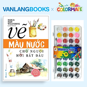 Sách Vẽ Màu Nước Cho Người Mới Bắt Đầu (Tái Bản 2025) + Hộp 36 Bánh Màu Nước Watercolor Cakes - Vanlangbooks x Colormate
