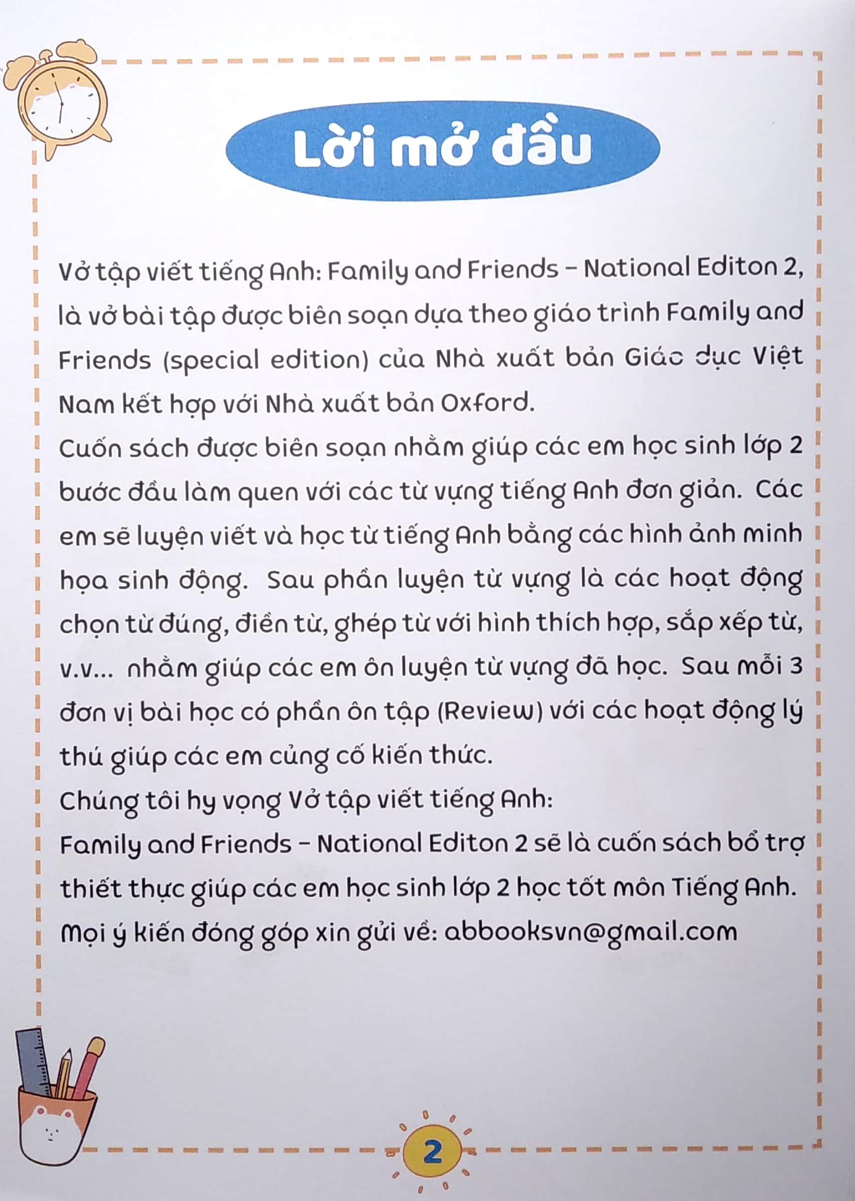 Vở Tập Viết Tiếng Anh - Family And Friends - National Edition 2 - Notebook