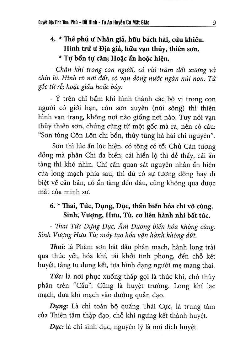 Quyết Địa Tinh Thư - Phú - Đồ Hình Tả Ao - Huyền Cơ Mật Giáo- Võ Văn Ba