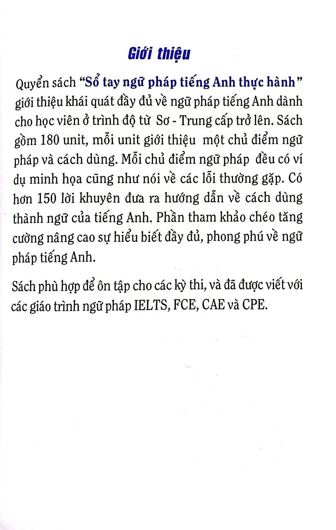 Sổ Tay Ngữ Pháp Tiếng Anh Thực Hành