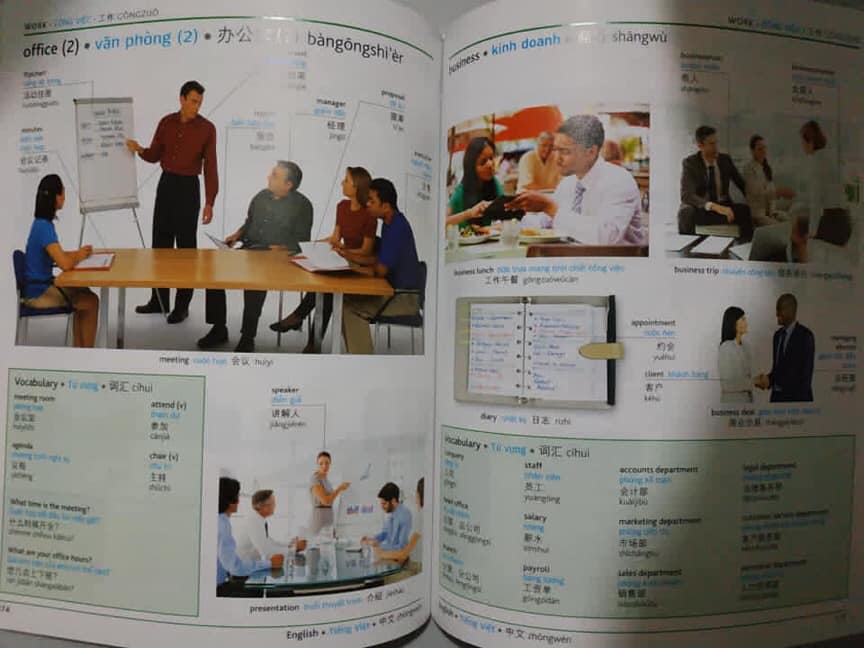 Combo 2 sách Từ điển hình ảnh Tam Ngữ Trung Anh Việt 16000 từ có mp3 nghe qua app– Pons General Reference Visual English Vietnamese Chinese Trilingual Dictionary +Phân tích đáp án các bài luyện dịch Tiếng Trung +DVD tài liệu
