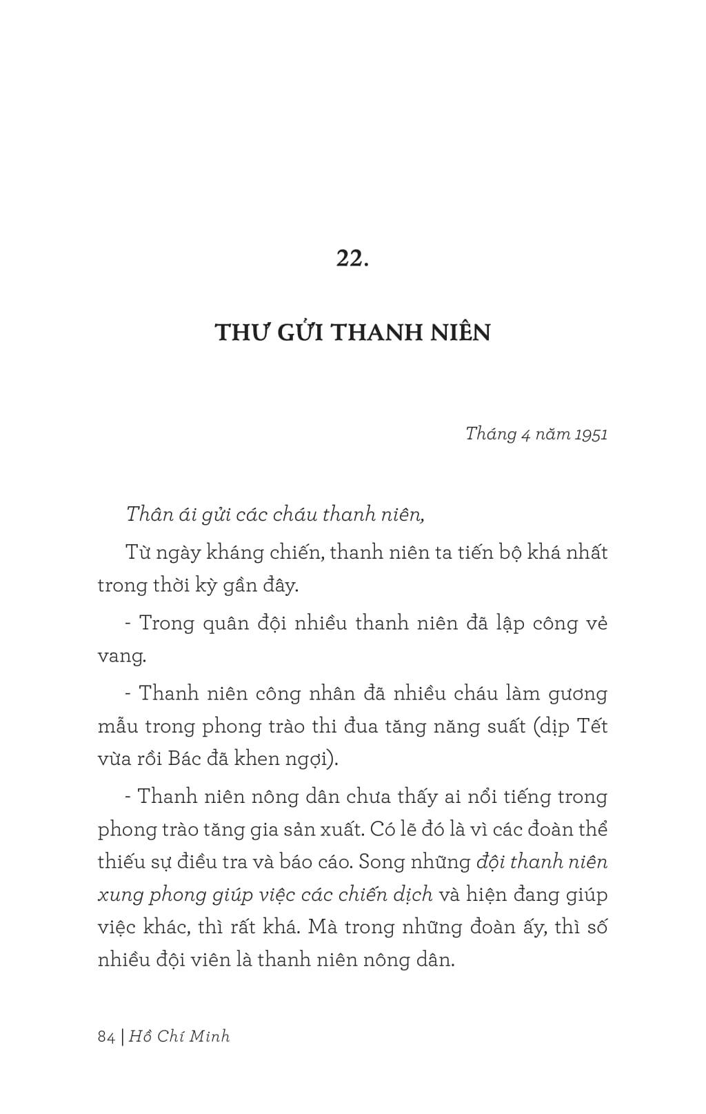 Di Sản Hồ Chí Minh - Thư Gửi Thanh Niên