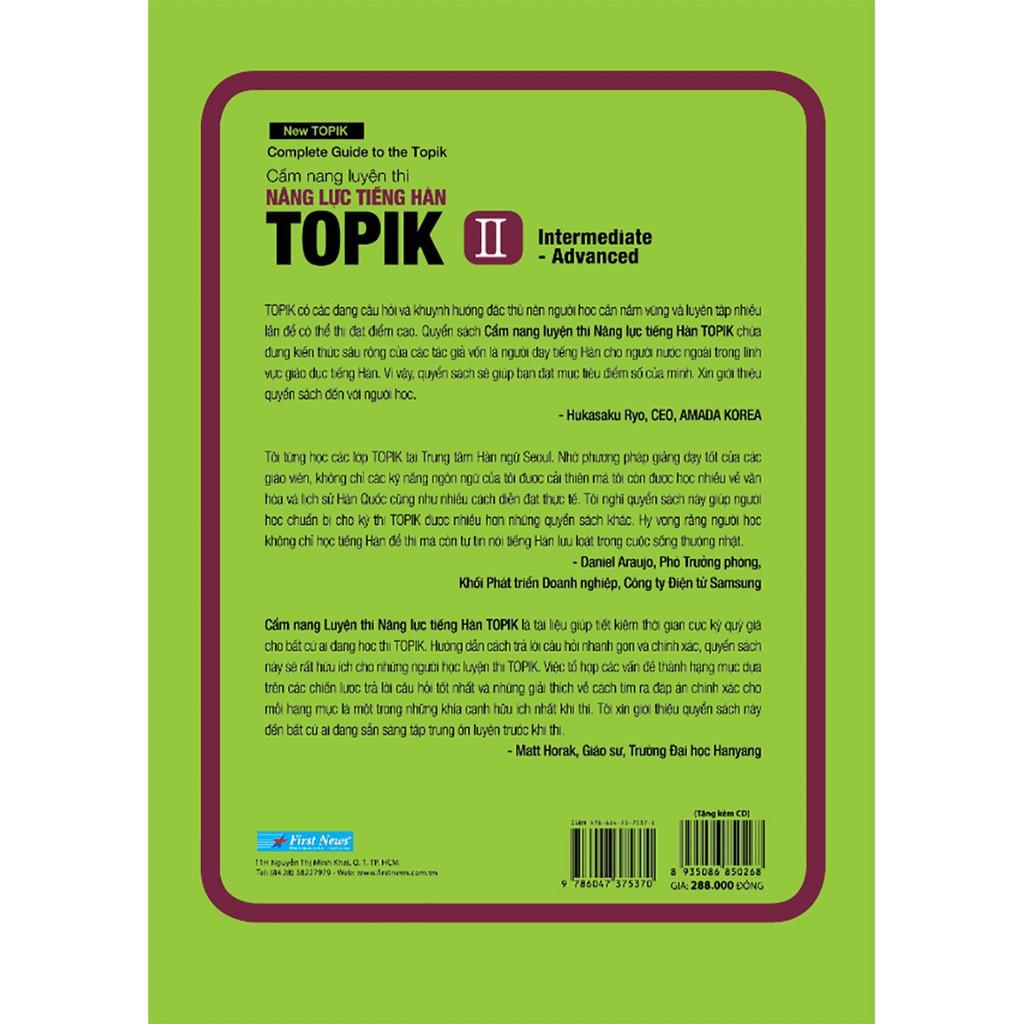 - Combo Cẩm Nang Luyện Thi Năng Lực Tiếng Hàn TOPIK ( Tập 1 + Tập 2 ) + CD - - Bản Quyền