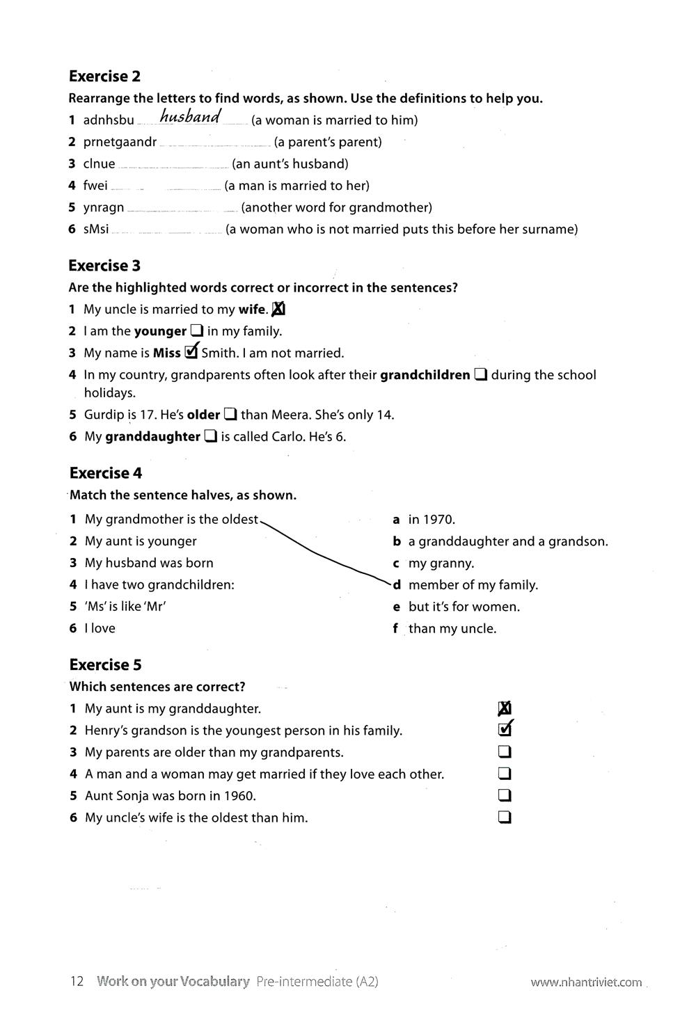 Work On Your Vocabulary A2 - Pre-Intermediate (Tái Bản)