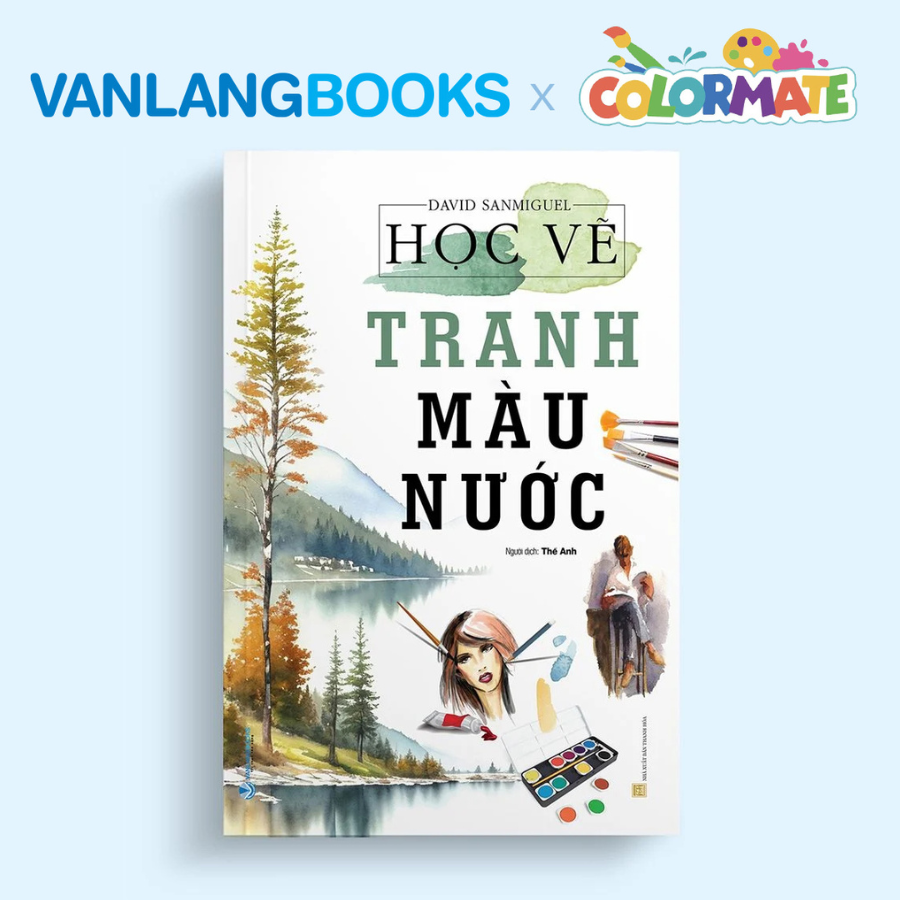 Sách Học Vẽ Tranh Màu Nước + Hộp 36 Bút Lông Màu Acrylic Marker - Vanlangbooks x Colormate