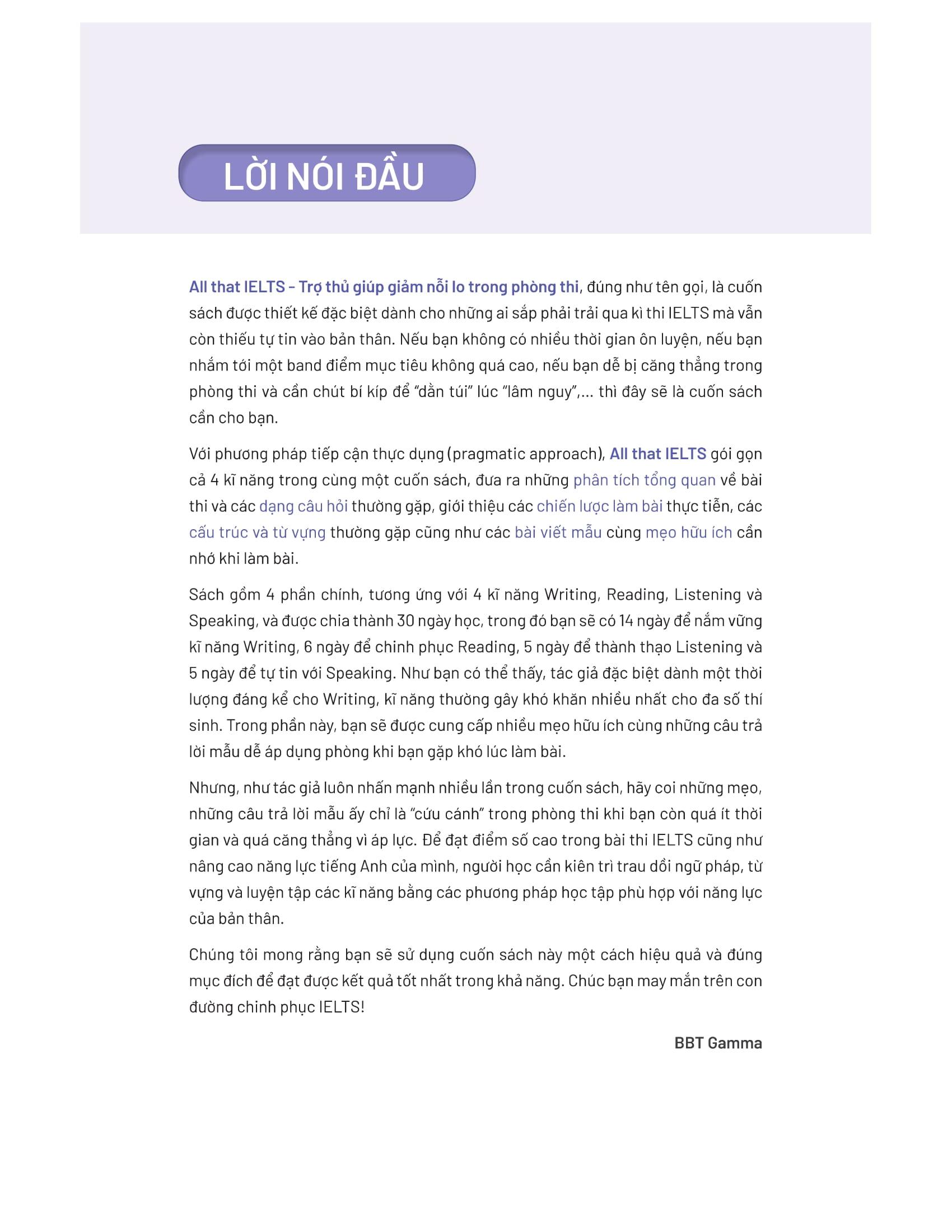 Sách - All That IELTS - Trợ Thủ Giúp Giảm Nỗi Lo Trong Phòng Thi