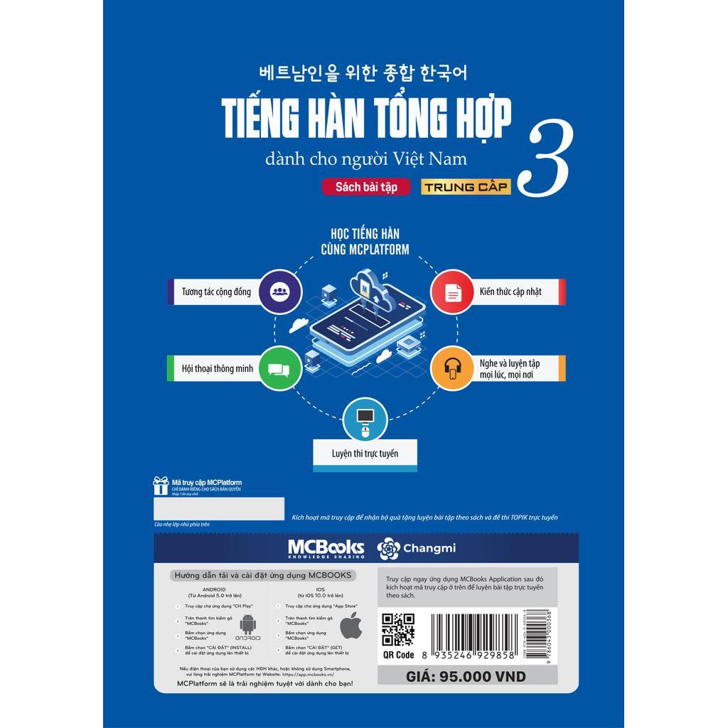 Sách - Tiếng Hàn Tổng Hợp Trung Cấp 3 - Sách Bài Tập - MCBooks