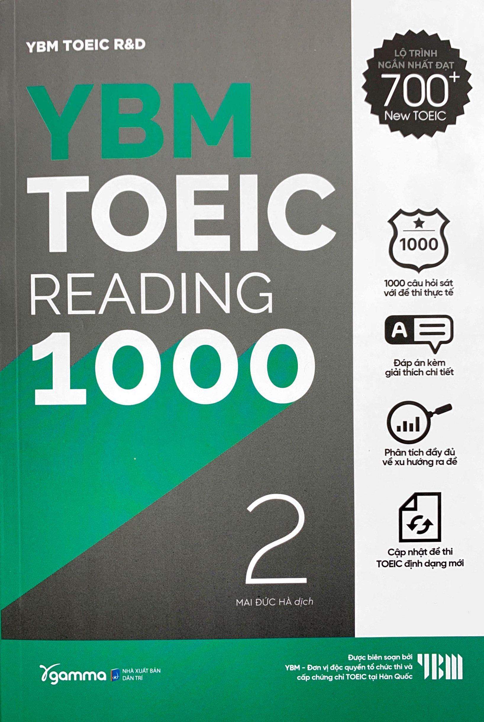 YBM Toeic Reading 1000 - Vol 2 (Tái Bản)