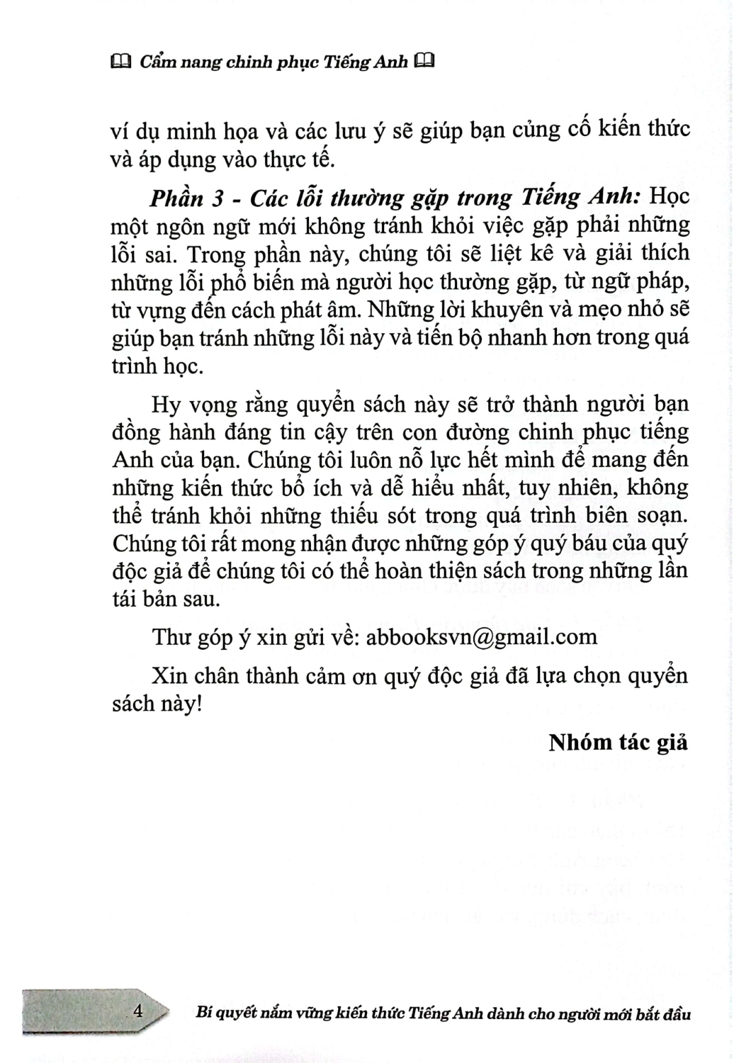 Cẩm Nang Chinh Phục Tiếng Anh - Bí Quyết Nắm Vững Kiến Thức Tiếng Anh Dành Cho Người Mới Bắt Đầu (ABB)