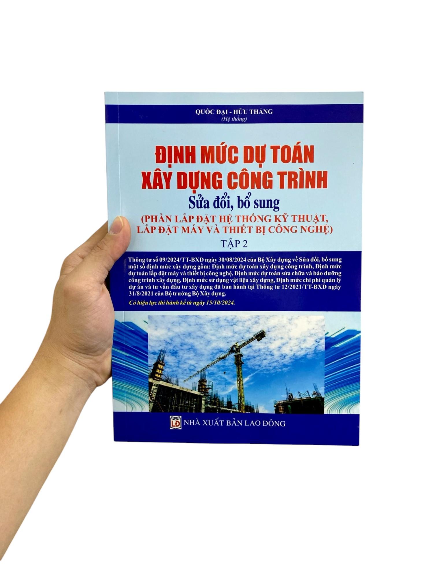Sách - Định Mức Dự Toán Công Trình (Sửa Đổi, Bổ Sung) - Tập 2 - Lắp Đặt Hệ Thống Kỹ Thuật, Lắp Đặt Máy Móc Và Thiết Bị Công Nghiệp