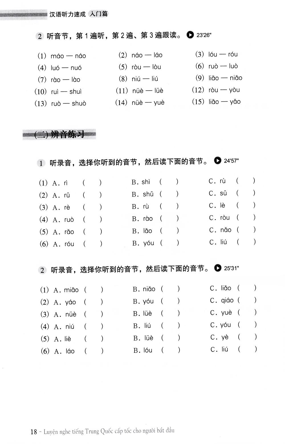 Luyện Nghe Tiếng Trung Quốc Cấp Tốc Cho Người Bắt Đầu (Quét Mã QR Để Nghe File Mp3) (Tái Bản 2020)