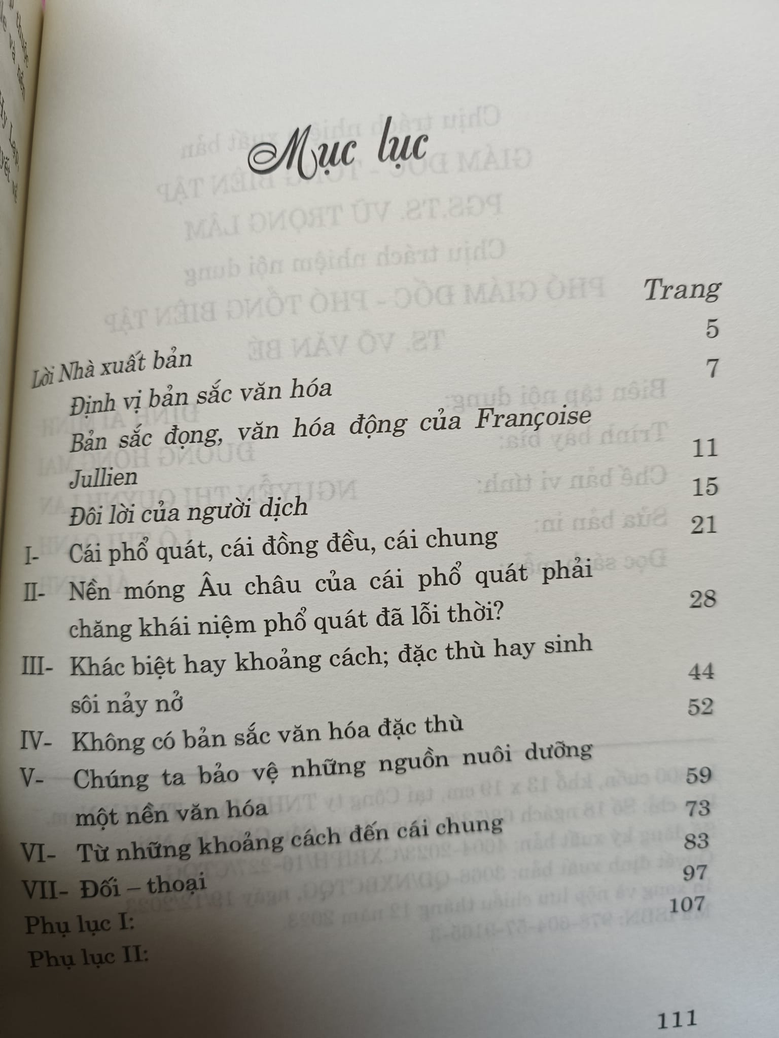 Không Có Bản Sắc Văn Hóa - François Jullien - Trương Quang Đệ dịch - (bìa mềm)