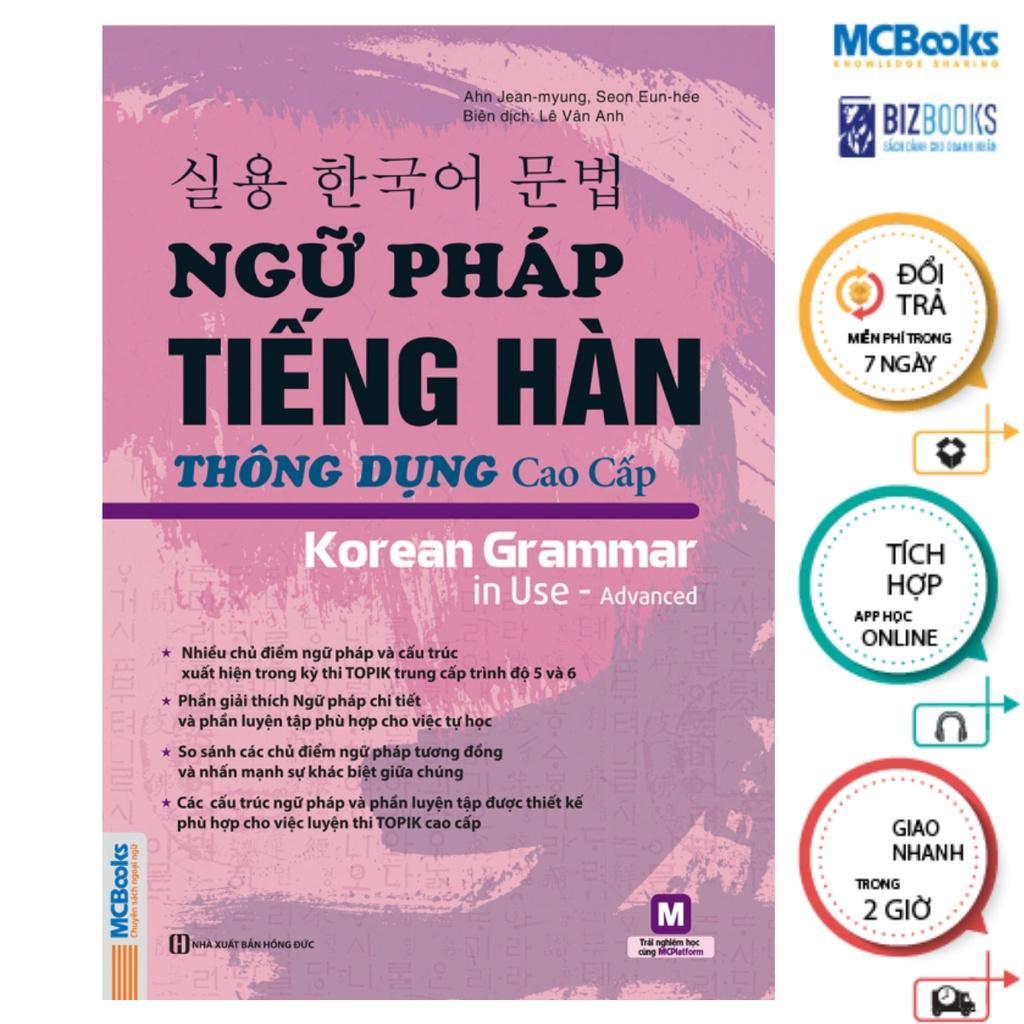 Sách - Ngữ Pháp Tiếng Hàn Thông Dụng - Sơ Cấp + Trung Cấp + Cao Cấp - Học Kèm App - Combo 3 Cuốn - MCBooks