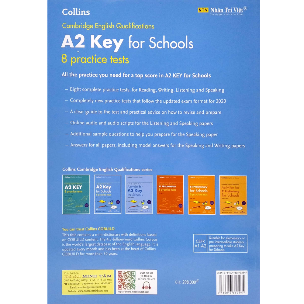 Cambridge English Qualification A2 Key for School - 8 Practice Tests (Quét mã MP3 để nghe file)