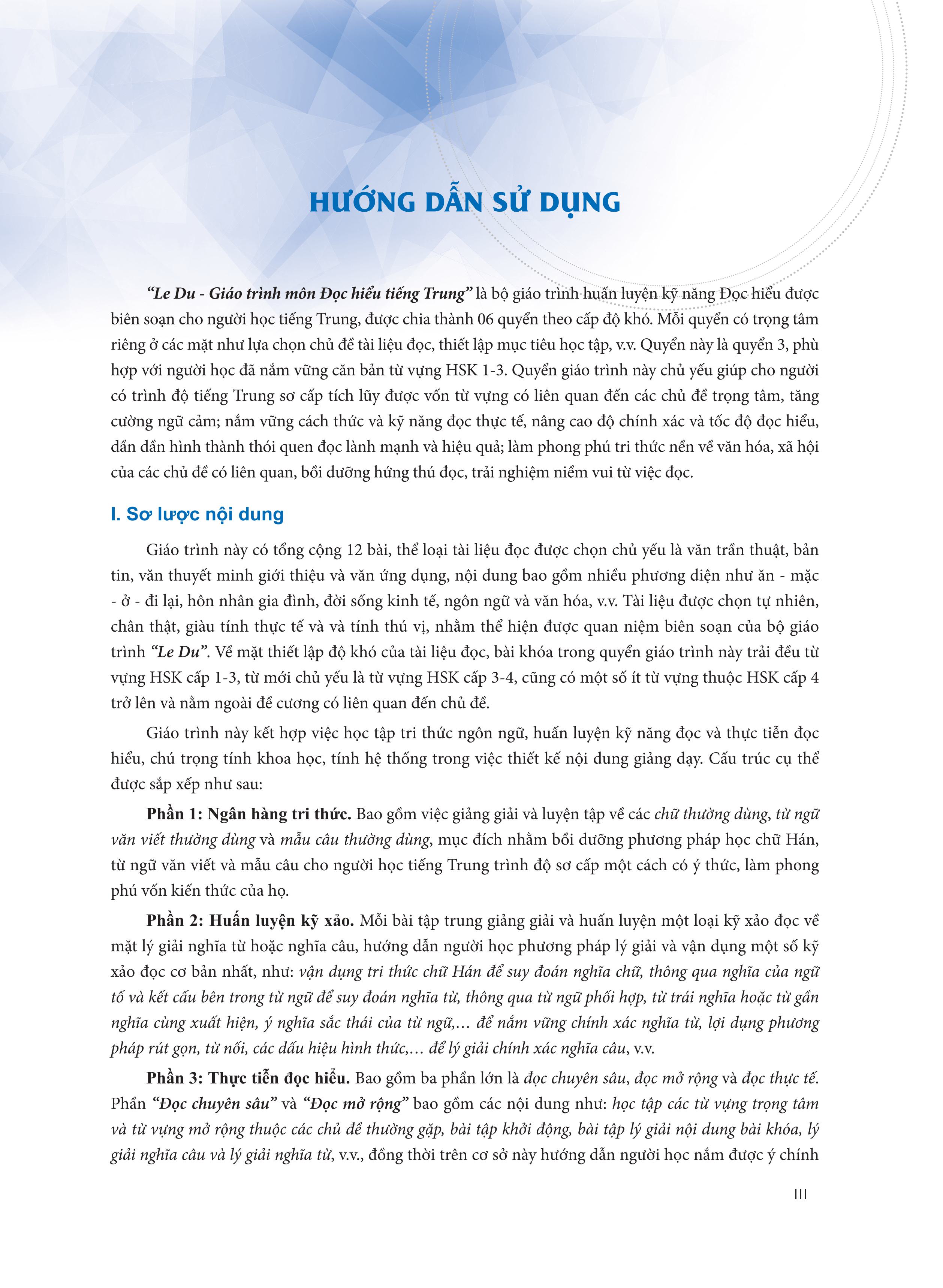 LeDu 3 - Giáo Trình Môn Đọc Hiểu Tiếng Trung - Tập 3