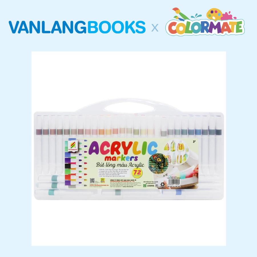 Sách Bí Quyết Vẽ Màu Nước (Tái Bản) + Hộp 72 Bút Lông Màu Acrylic Marker - Vanlangbooks x Colormate
