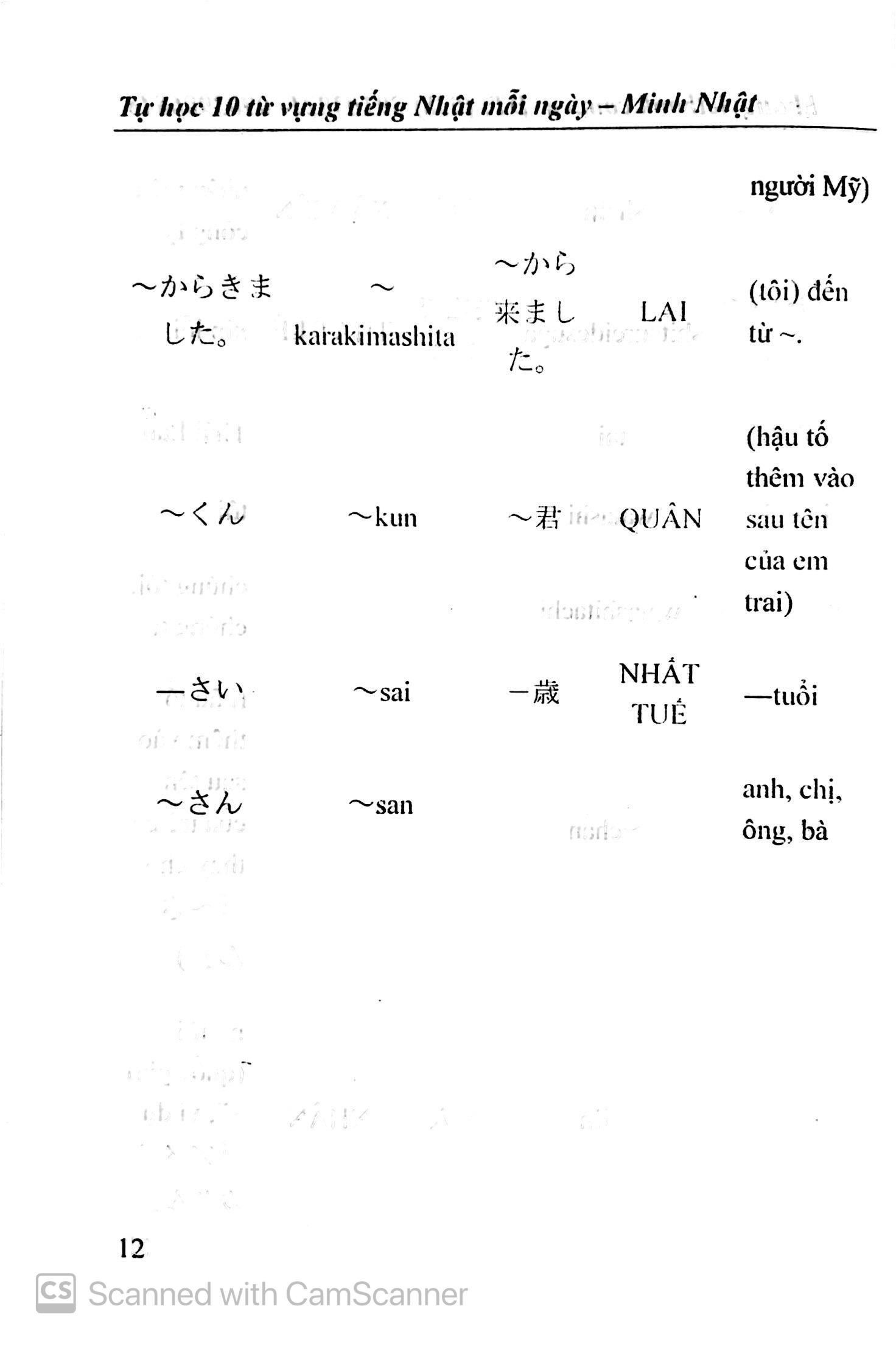 Tự Học 10 Từ Vựng Tiếng Nhật Mỗi Ngày