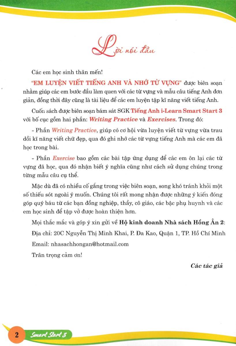 Em Luyện Viết Tiếng Anh Và Nhớ Từ Vựng - Smart Start 3 (Bám Sát SGK I-Learn Smart Start 3) - HA