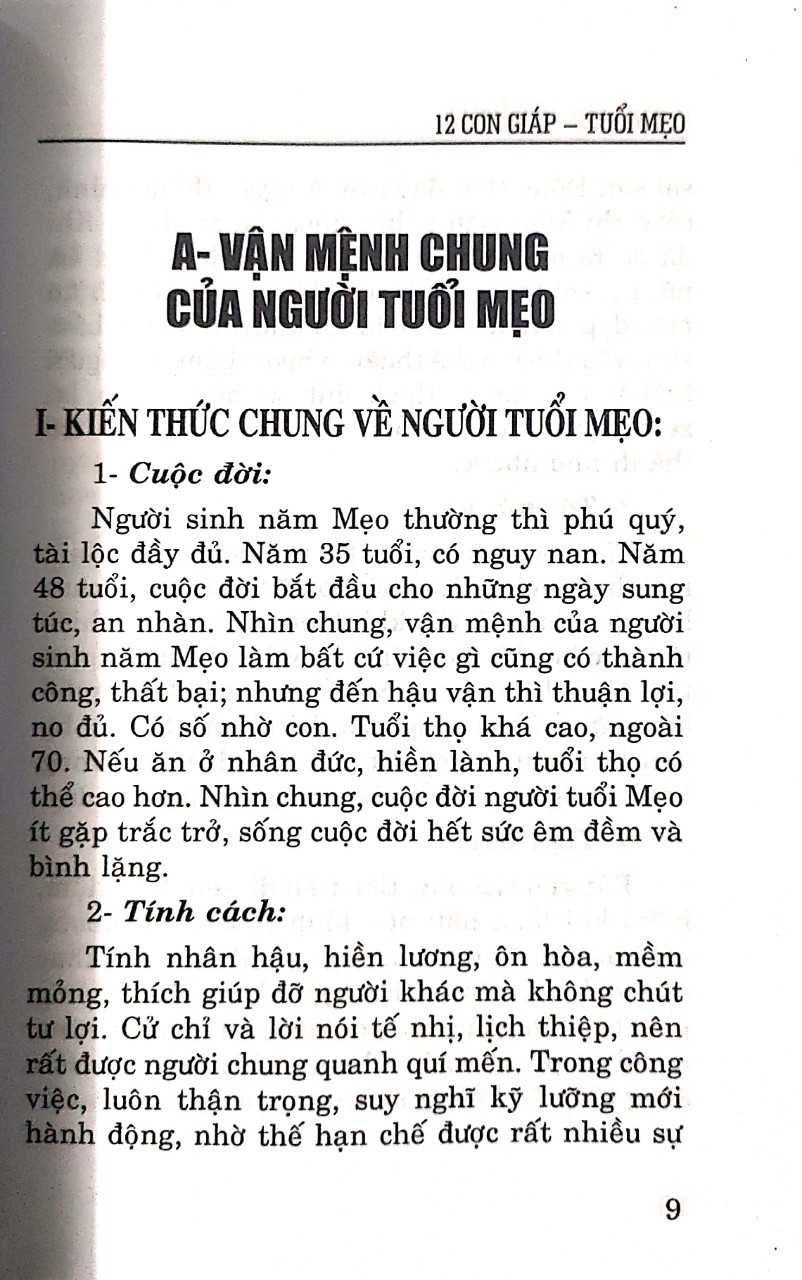 Tính Cách Và Tài Vận Tuổi Mão