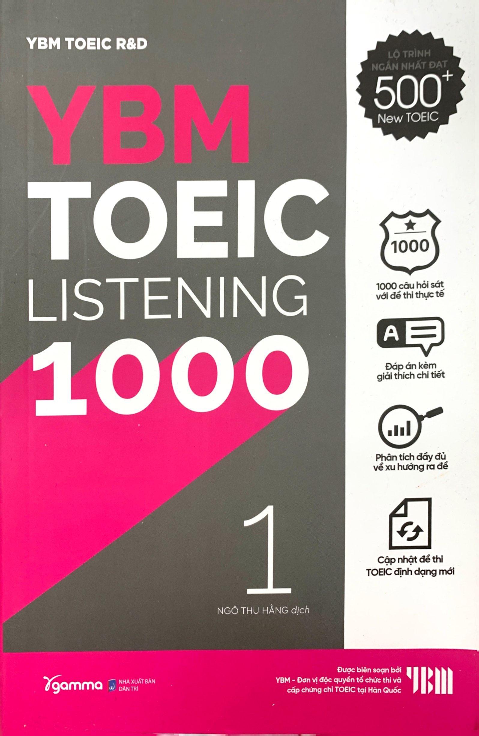 YBM TOEIC Listening 1000 - Vol 1 (Tái Bản 2023)