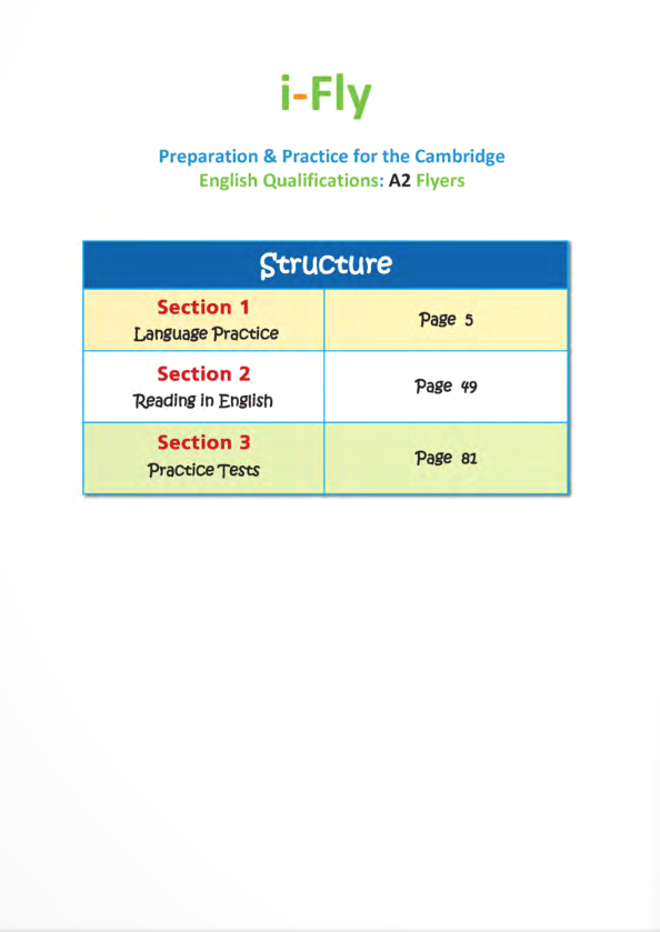 I-Fly (For Revised Exam From 2018 - A2 Flyers Exam And 2 Complete Practice Tests) (Kèm file MP3)