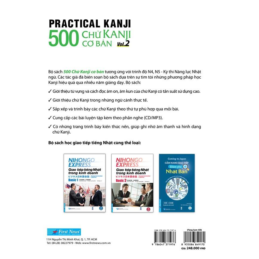 Sách 500 Chữ Kanji Cơ Bản Vol.2 + kèm CD Bản Quyền