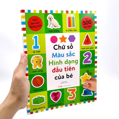 Sách Dán Hình Thông Minh - Chữ Số ,Màu Sắc , Hình Dạng Đầu Tiên Của Bé