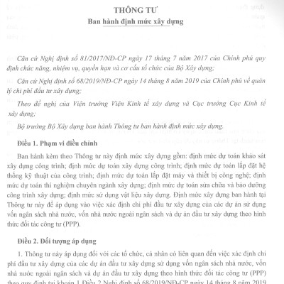 Định Mức Dự Toán Thí Nghiệm Chuyên Ngành Xây Dựng