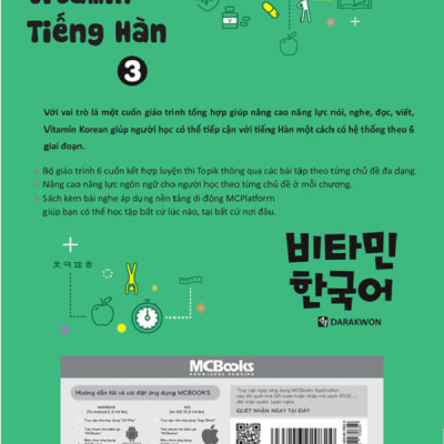 Vitamin Tiếng Hàn 3 (Tặng Trọn Bộ Tài Liệu Học Tiếng Hàn Online: Giáo Trình Tổng Hợp Và Luyện Thi Topik) (Học Kèm App: MCBooks Application)