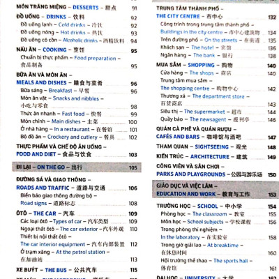 Sách Từ điển hình ảnh Tam Ngữ Trung Anh Việt 16000 từ hơn 3000 hình ảnh màu sắc nét có mp3 nghe qua app– Visual English Vietnamese Chinese Trilingual Dictionary + DVD tài liệu