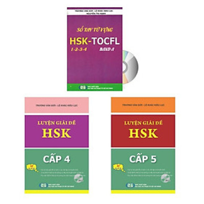 Sách - Combo: Luyện giải đề HSK Cấp 4 cấp 5 ( Kèm 2 CD) + Sổ tay từ vựng HSK1-2-3-4 và TOCFL band A + DVD tài liệu