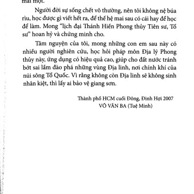 Quyết Địa Tinh Thư Điểm Huyệt Bộ - Tổng Hợp Tinh Hoa Địa Lý Phong Thủy Trân Tàng Bí Ẩn (Tập 1) - Võ Văn Ba (Tuệ Minh)