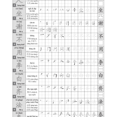 Giáo Trình Tiếng Trung Tăng Cường - Luyện Viết Chữ Hán - Tặng Video Học Viết Chữ Online