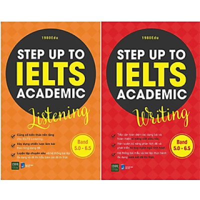 Combo 2Q Sách Luyện Thi Ielts: Step Up To Ielts Academic Listening + Step Up To Ielts Academic Writing 