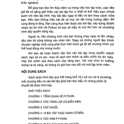 Bài Tập Thực Hành Python (Phần Cơ Bản) - TS. Trần Minh Sơn, TS. Lê Doãn Trinh, TS. Nguyễn Văn Thái, ThS. Trương Thị Bích Ngà