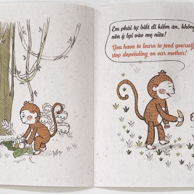 Rèn Luyện Thói Quen Tốt 2-6 Tuổi: Đừng Chỉ Biết Ỷ Lại, Khỉ Nâu (Song Ngữ)