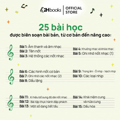 Sách Tự Học Nhạc Lý Cơ Bản, Dành cho người mới bắt đầu, tái bản 2024, 2HBooks