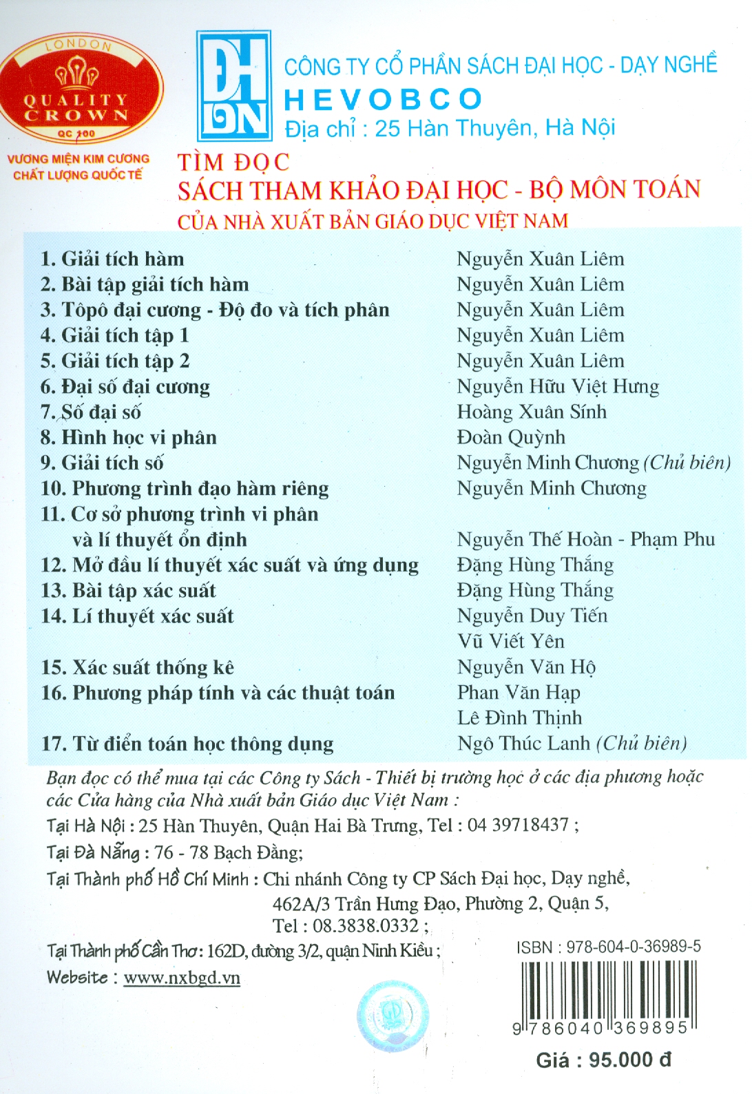 Bài Tập Toán Cao Cấp - Tập Ba: Phép Tính Giải Tích Nhiều Biến Số (Tái bản lần thứ mười sáu, năm 2023)