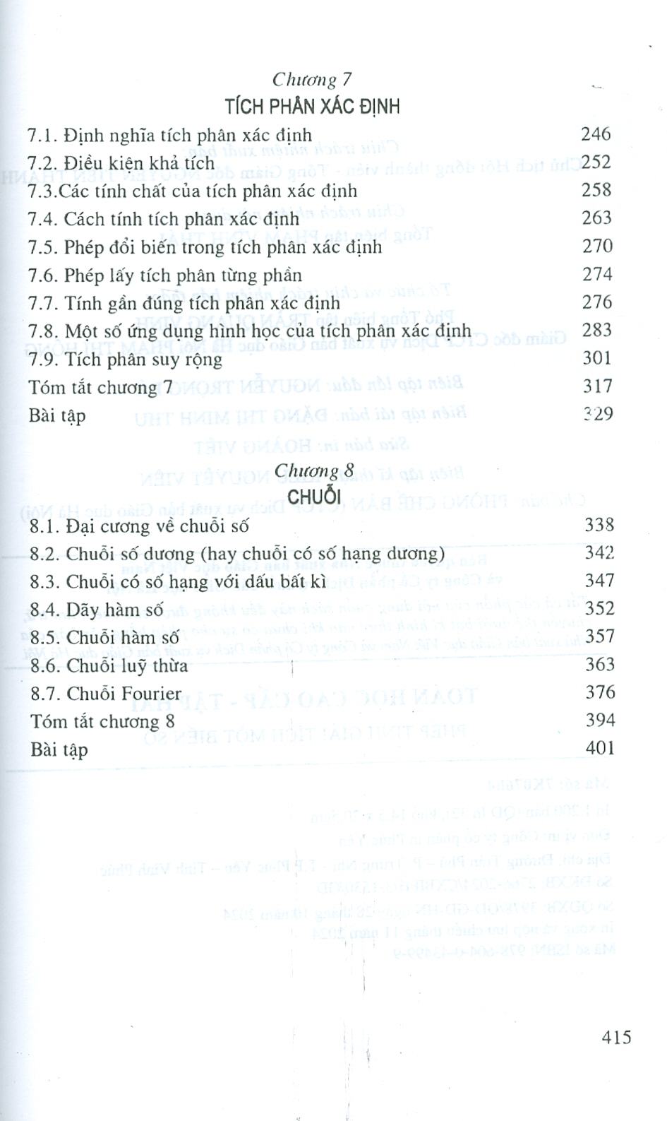Toán Học Cao Cấp - Tập 2: Phép Tính Giải Tích Một Biến Số (Tái bản lần thứ hai mươi ba) (khổ 14,5x20,5) - Nguyễn Đình Trí (Chủ biên), Tạ Văn Đĩnh, Nguyễn Hồ Quỳnh