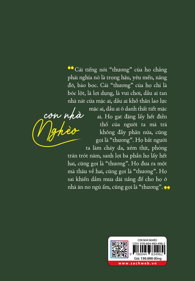 Sách Con nhà nghèo - Hồ Biểu Chánh TH150