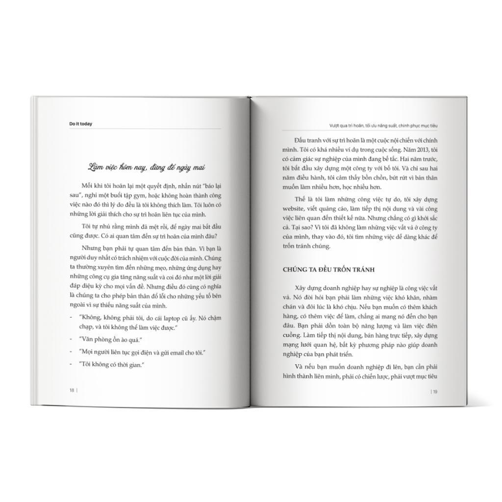 Sách - Do it today - Vượt Qua Trì Hoãn, Tối Ưu Năng Suất, Chinh Phục Mục Tiêu - MCBooks