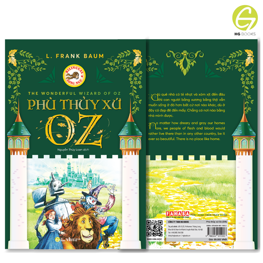 Sách song ngữ Phù Thủy Xứ OZ - Tác phẩm kinh điển cho thiếu nhi, có note từ vựng tặng kèm file nghe - HG Books
