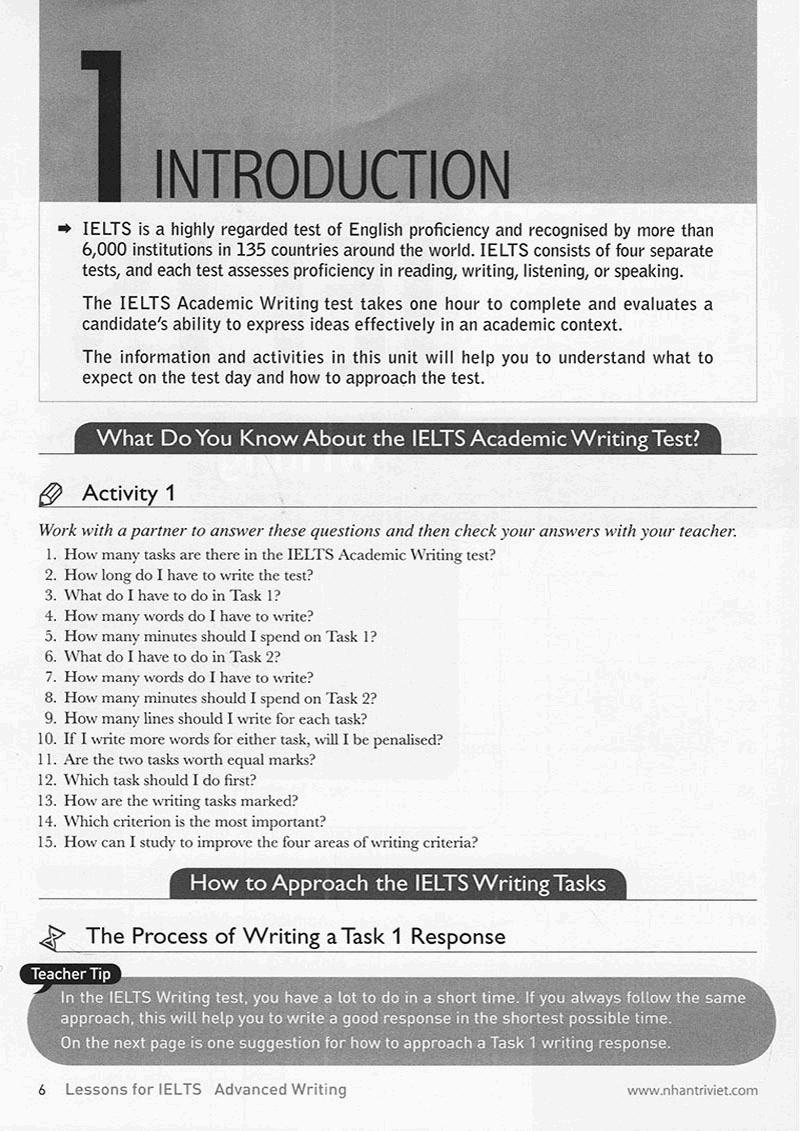 Lessons For IELTS - Advanced Writing
